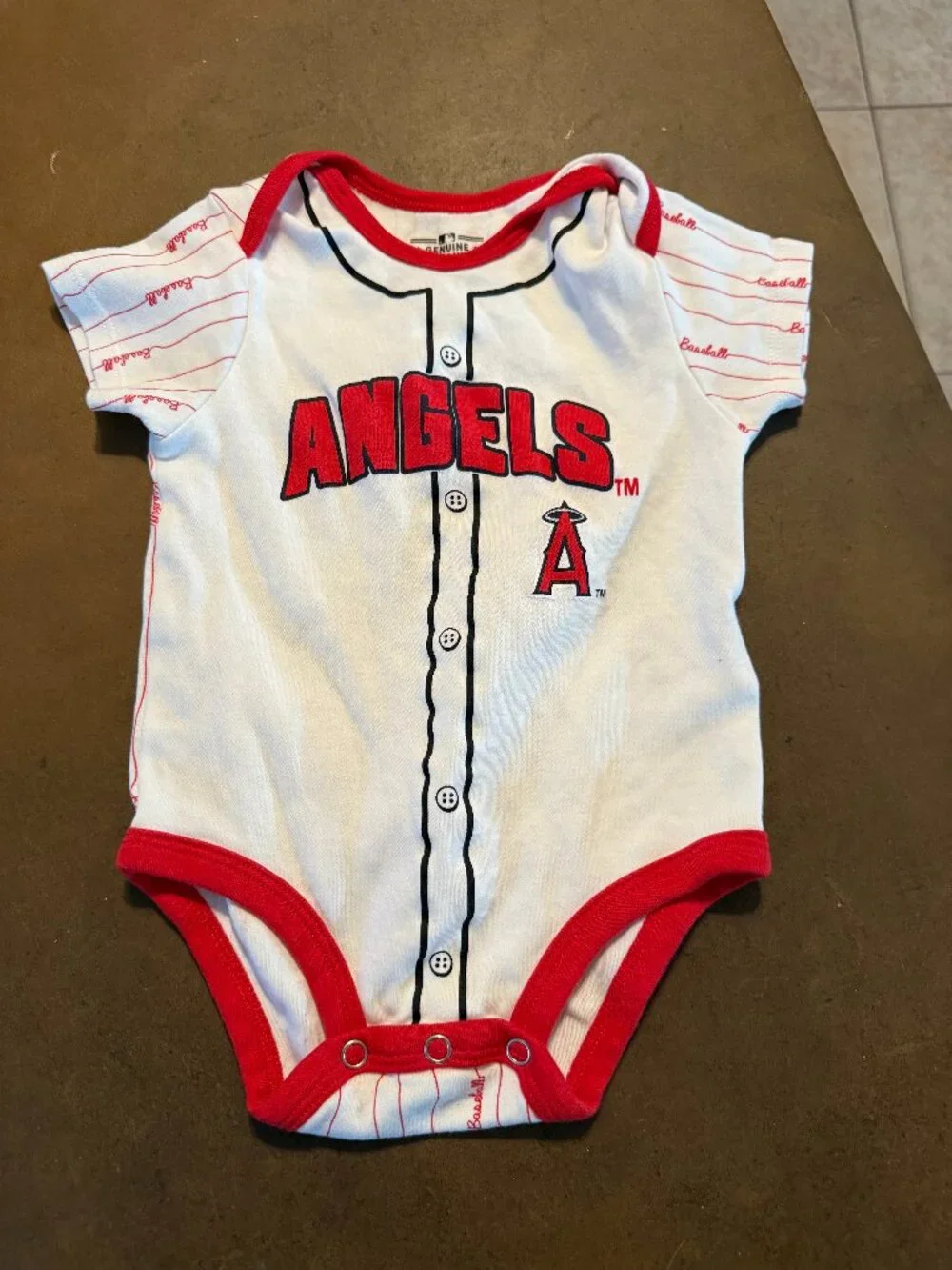 2 Infant MLB Los Angeles Angels Bodysuits Size 12mo